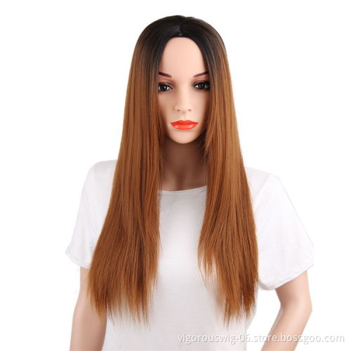 Vigorous Synthetic Wigs Long Straight Ombre Cosplay Costume Wig Heat Resistant Fiber Mint Green Full Wigs for Women